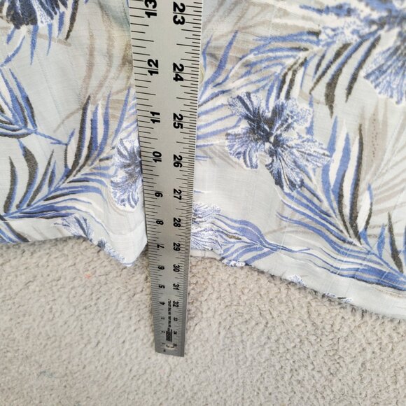 Hawaiian Short Sleeve Tropical  Classic Fit L Shirt Pocket Button Down Camp Blue - Picture 4 of 7